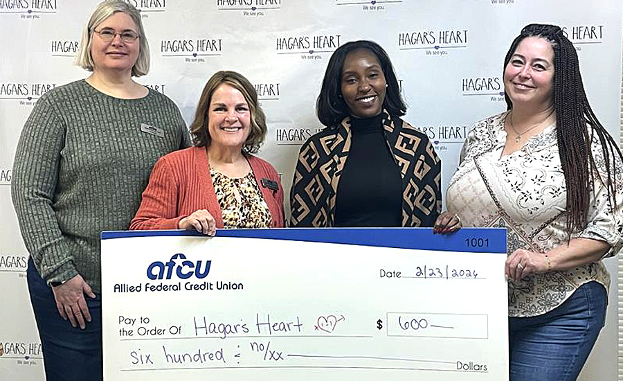 Allied FCU Donates $600 to Hagar’s Heart to Support